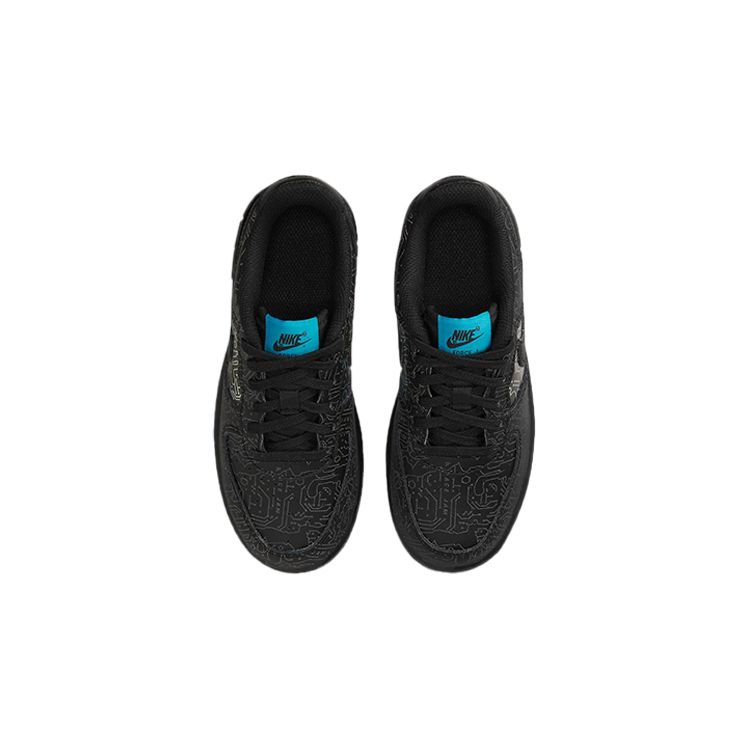 Space Jam x Nike Air Force 1 06 GS Chip del Computer Sneakers per Bambini Nero Azzurro-Fury DN1434-001