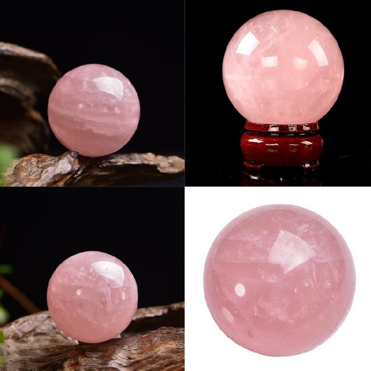 Delicate 4cm Rose Quartzs Crystal Sphere Small Crystal Ball for Bedroom Office Desktop Decors To Promote Tranquilities