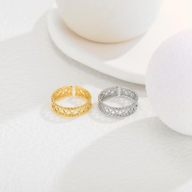 Wind Titanium Steel Ring Niche Design Jagged Open Ring Plated Real Gold Stainless Steel Hand Ornament