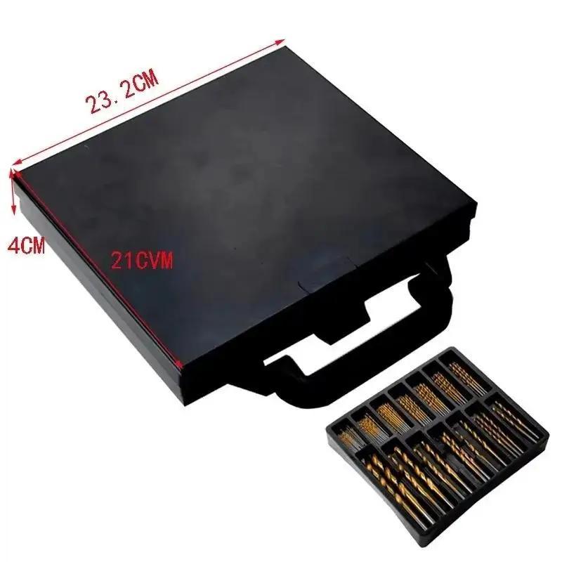 2025 New 2025 New 99PCS/Set Twist Drill High Speed Steel Titanium-plated Twist Drill Steel Plate Drill Mixed  Plastic Boxes