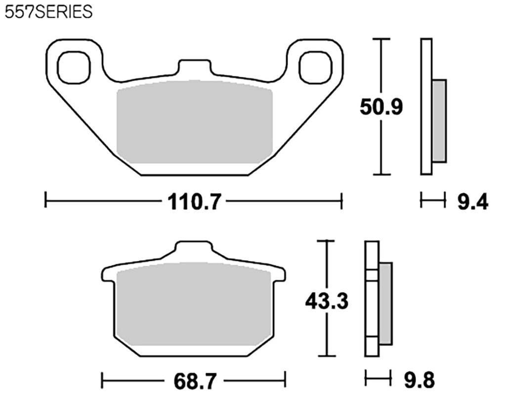 Kitaco SBS Brake Pad 557HS Sintermetal GPZ250R GPZ900R GPZ1000RX Vulcan 1500 777-0557020