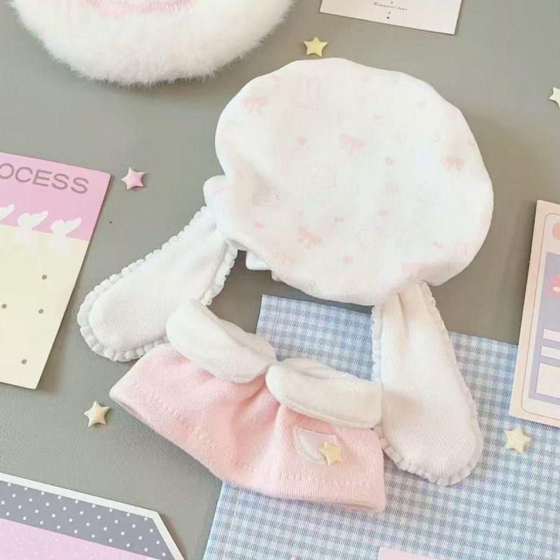 10cm Winter Bunny & Blueberry Peach Dodo Cotton Plush Doll with Replaceable Clothes