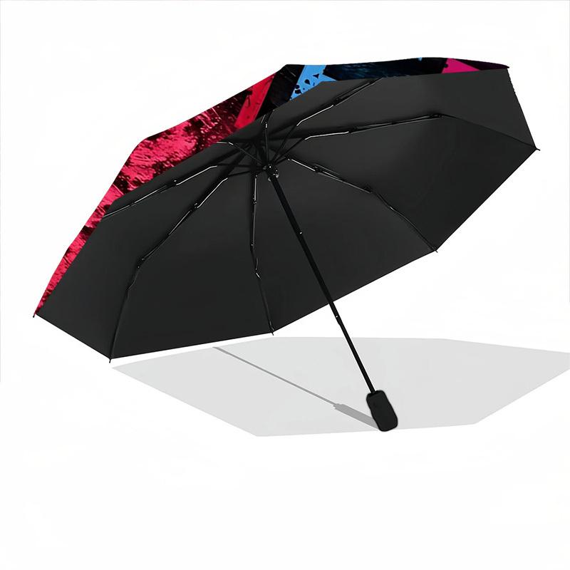 1pc Gamer Youth Automatic Folding Umbrella with 8 Bones, 3-Fold Compact Umbrella, Compact Design On-the-Go Essential, casual outdoor accesso