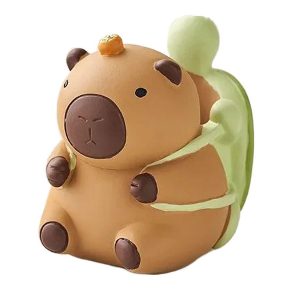 Capybara Desk Pen Holder Resin Craft Stationery Organizer Pencil Storage Box  Desktop Decoration