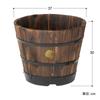 Takasho Träfat Planterare, Djup, Medium, PPW-02MN, 37 cm Djup x 30 cm Höjd x 37 cm Bredd, Brun