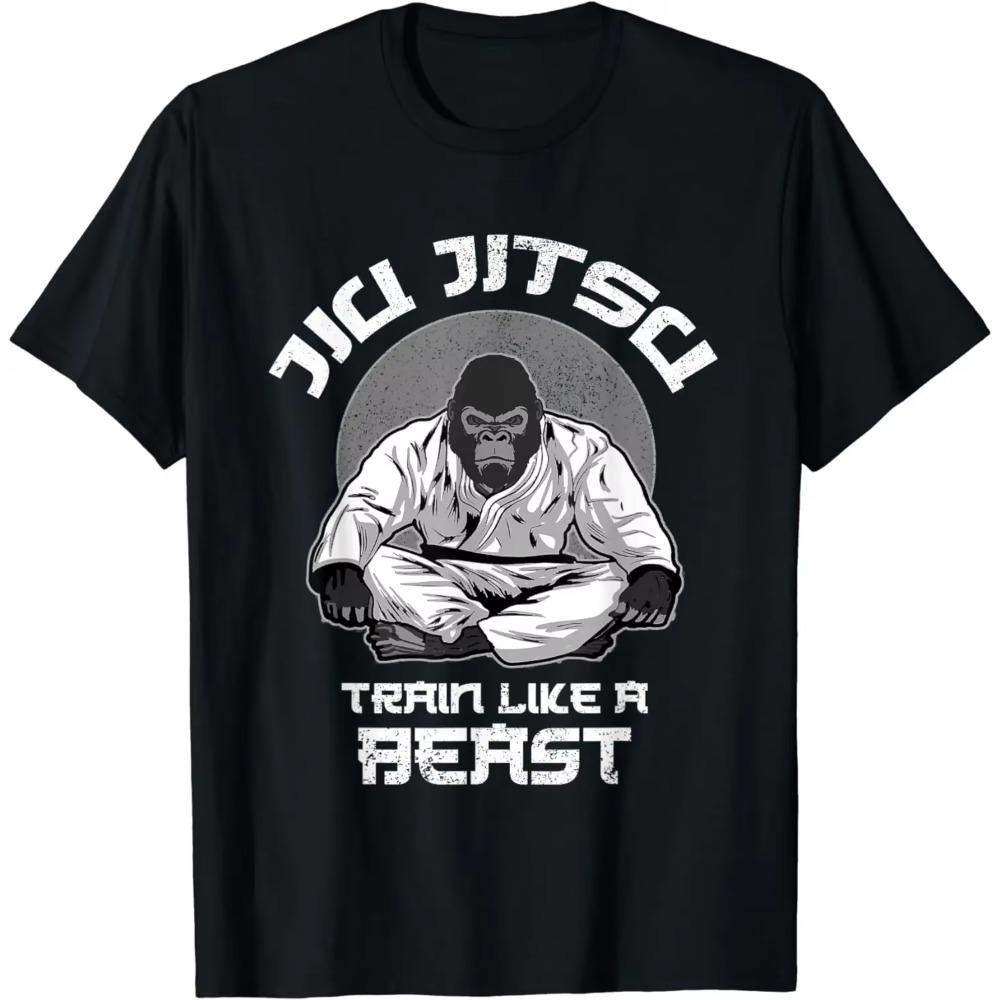 Train Like A Beast Jiu Jitsu, BJJ Grappling MMA  T-Shirt  Graphic T Shirts  Men Clothing Tops Camisetas