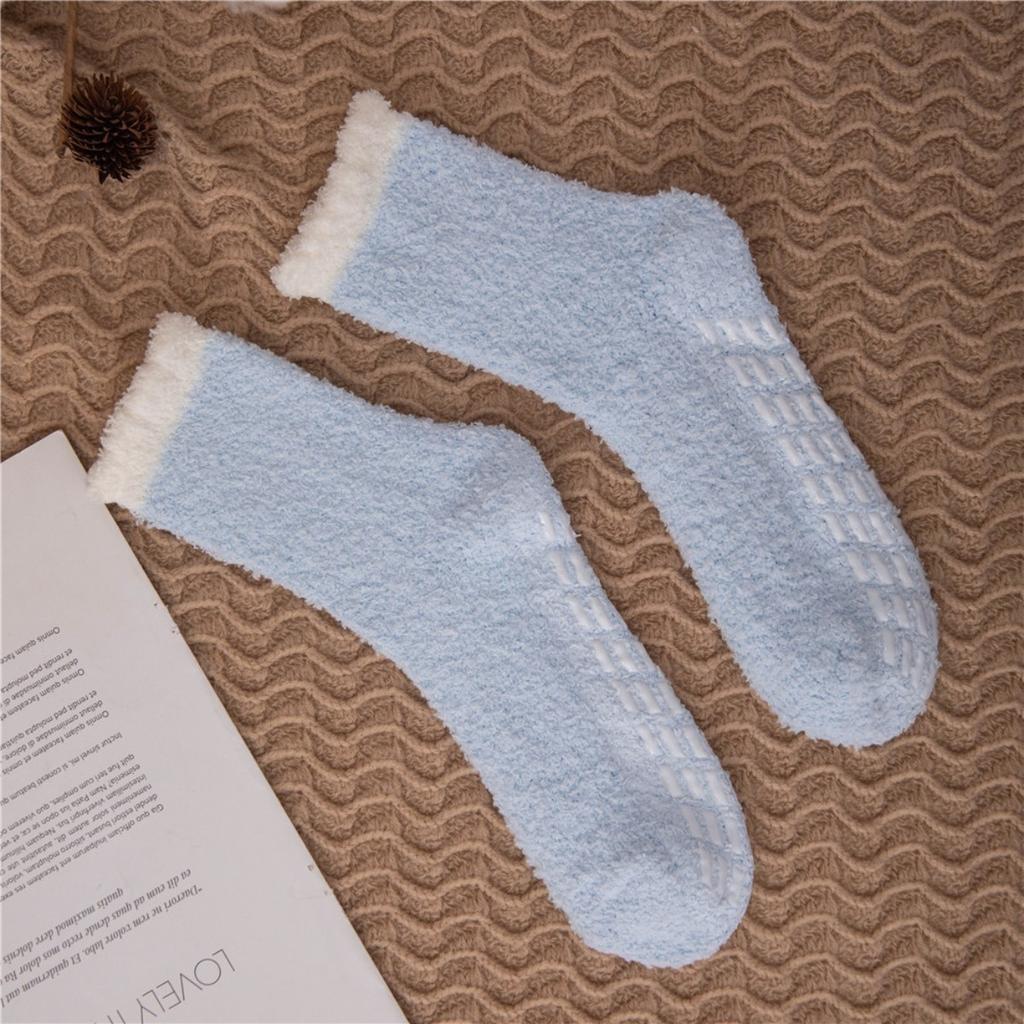 Foot Glue, Anti Slip Socks, No Shedding Hair, Coral Fleece Socks, Slipper Socks, Women's Socks, Middle Tube Socks