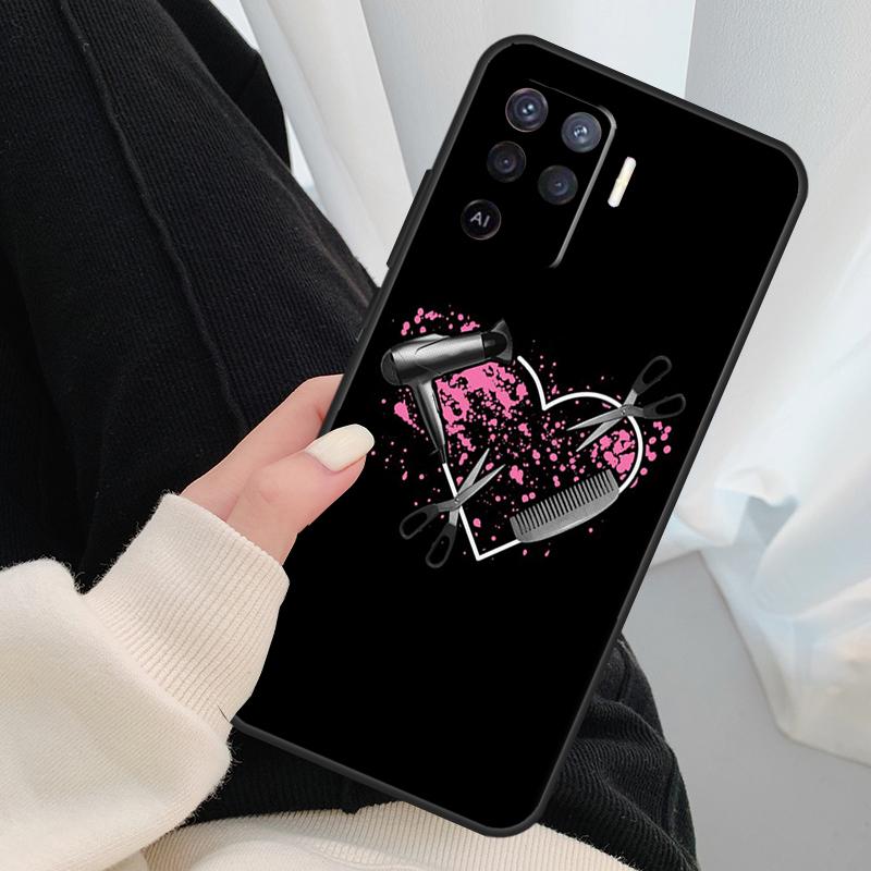 Hair Stylist Hairdresser Case For Oppo A96 A76 A16 A60 A98 A58 A78 A18 A38 A80 A40 A77 A57 A17 A74 A54 A94 A15 A5 Pro