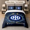 Set Biancheria da Letto Personalizzato Modello Inter Milan, Stampa Nome Testo 1 Copripiumino più 2 Federe Tessile per la Casa