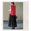 Solid Color Cotton and Linen Embroidered Vest T-shirt Women's Summer Loose Casual Sleeveless Top