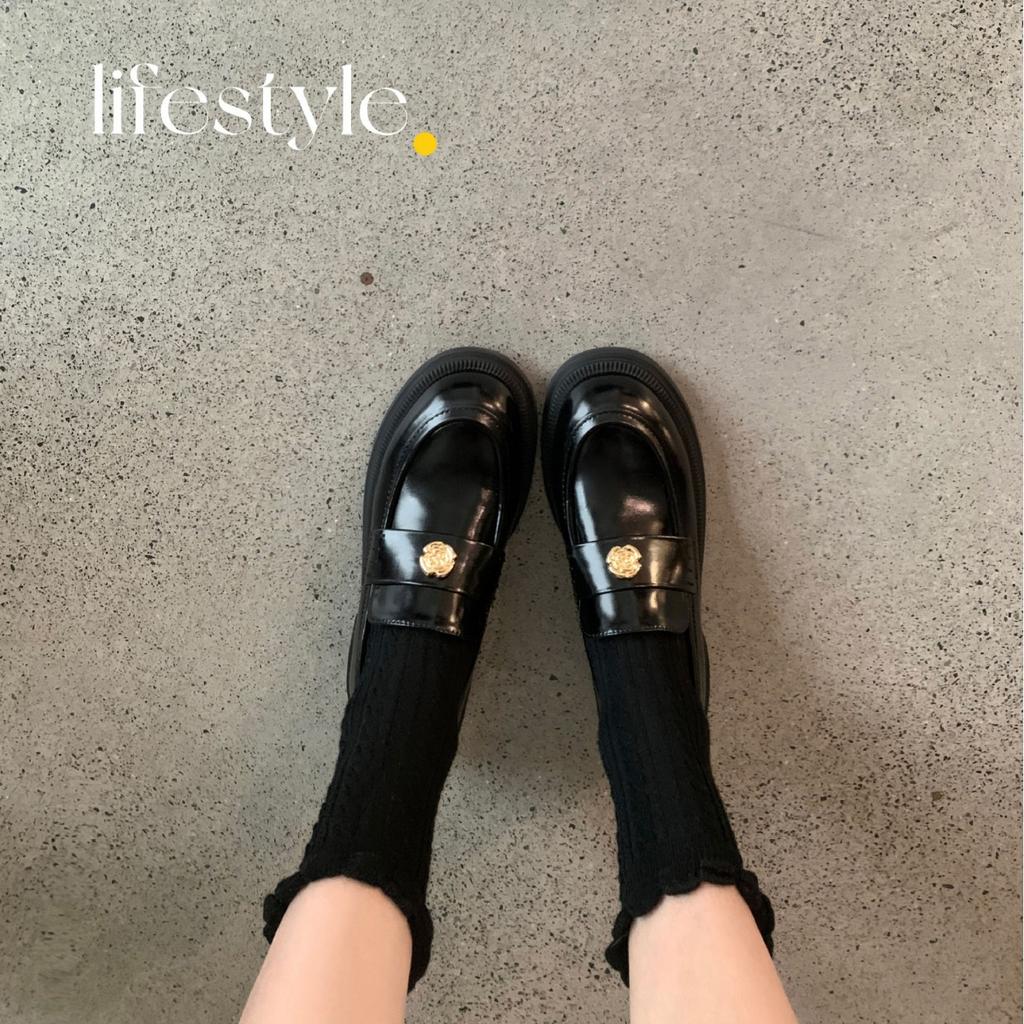 Cowhide Version~ Genuine Leather Platform Loafers Women's 2024 Spring Gold Coins Small Leather Shoes Popular Shoes Thick Heel Huizhou Women's Shoes