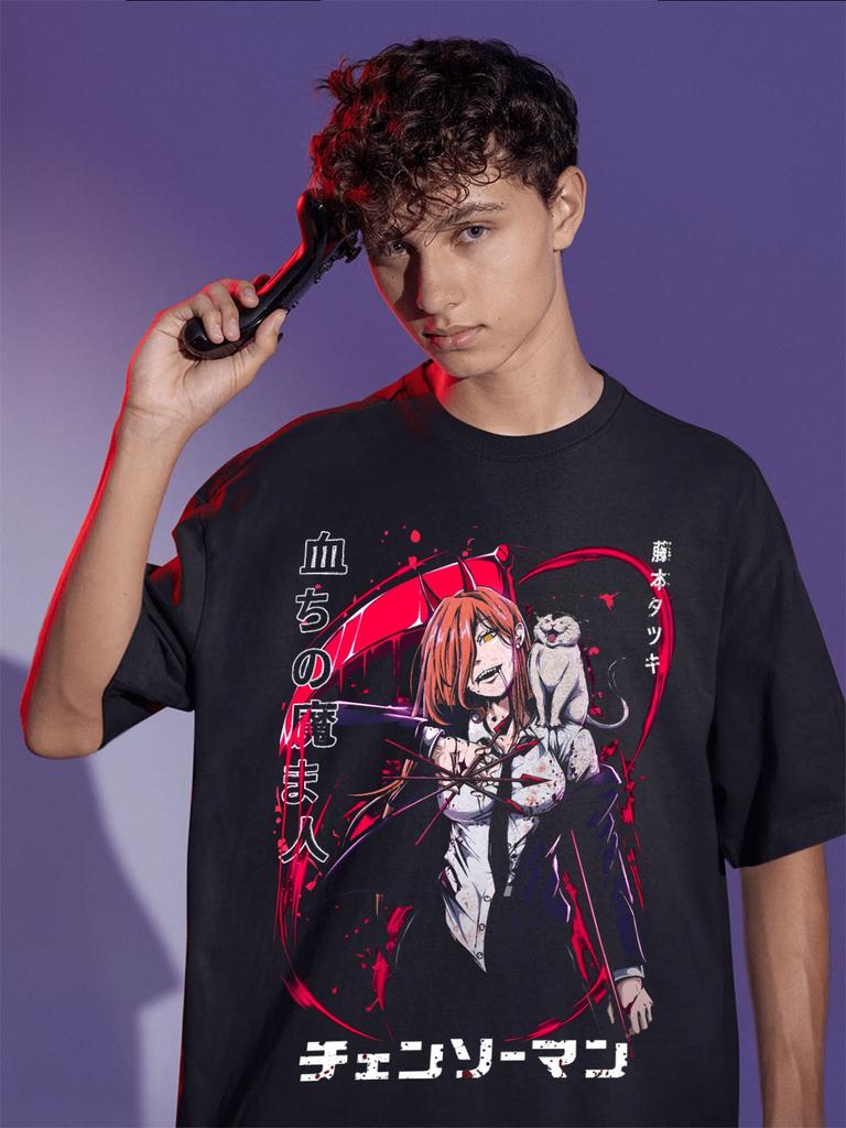 Power Chainsaw Man T-Shirt Devil Anime Manga Denji Gift Graphic Shirt All Size