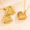 Stainless steel necklace retro love photo frame necklace does not fade women's light luxury carved titanium steel necklace pendant jewelry
