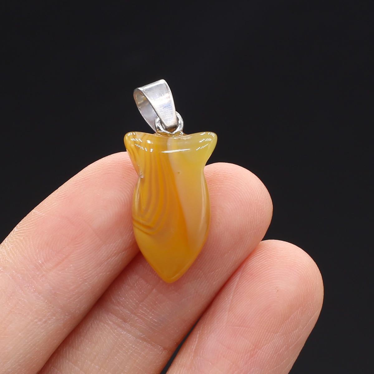 

1 шт. в партии натуральный камень полосатый агат кулон в форме рыбы оникс подвески для изготовления ювелирных изделий DIY женские ожерелья аксессуары 13 × 24 мм 1Pc/13×24mm