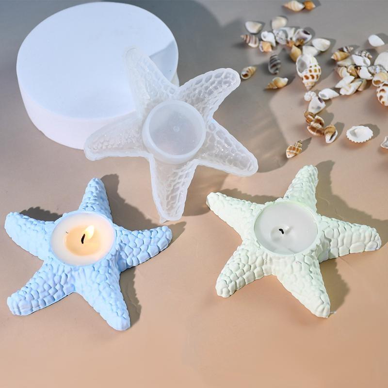 DIY Drip Glue Mold Ocean Series Starfish Candlestick Silicone Mold Candle Aromatherapy Gypsum Mold