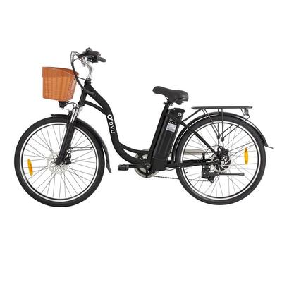 DYU C6 Voksen Elektrisk Sykkel 26 Tommer Landeveissdekk 350W Motor 36V12.5AH Batteri Retro Motorsykkel Urban Utendørs E-sykkel