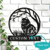 Custom Metal Cat Silhouette Sign Rustic Decor Personalized Text Gift Animal Lover Unique Wall Art