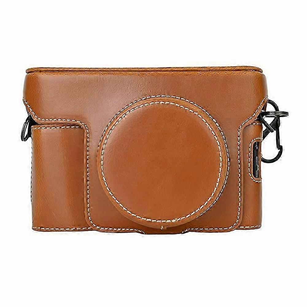 For Fujifilm X100VI Camera Case PU Leather Cover with Battery Hole + Strap + Storage Bag