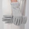 Temperament Women's Autumn/Winter Plush Gloves Warm and Cold proof with Velvet