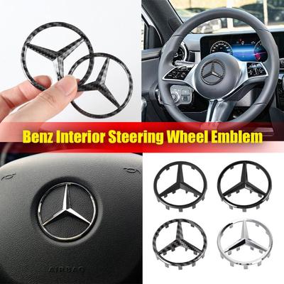 1PC 52/58mm Car Steering Wheel Center Emblem Sticker For Mercedes Benz AMG W212 W213 W177 CLE GLA W222 GLC GLB W203 W210 W220