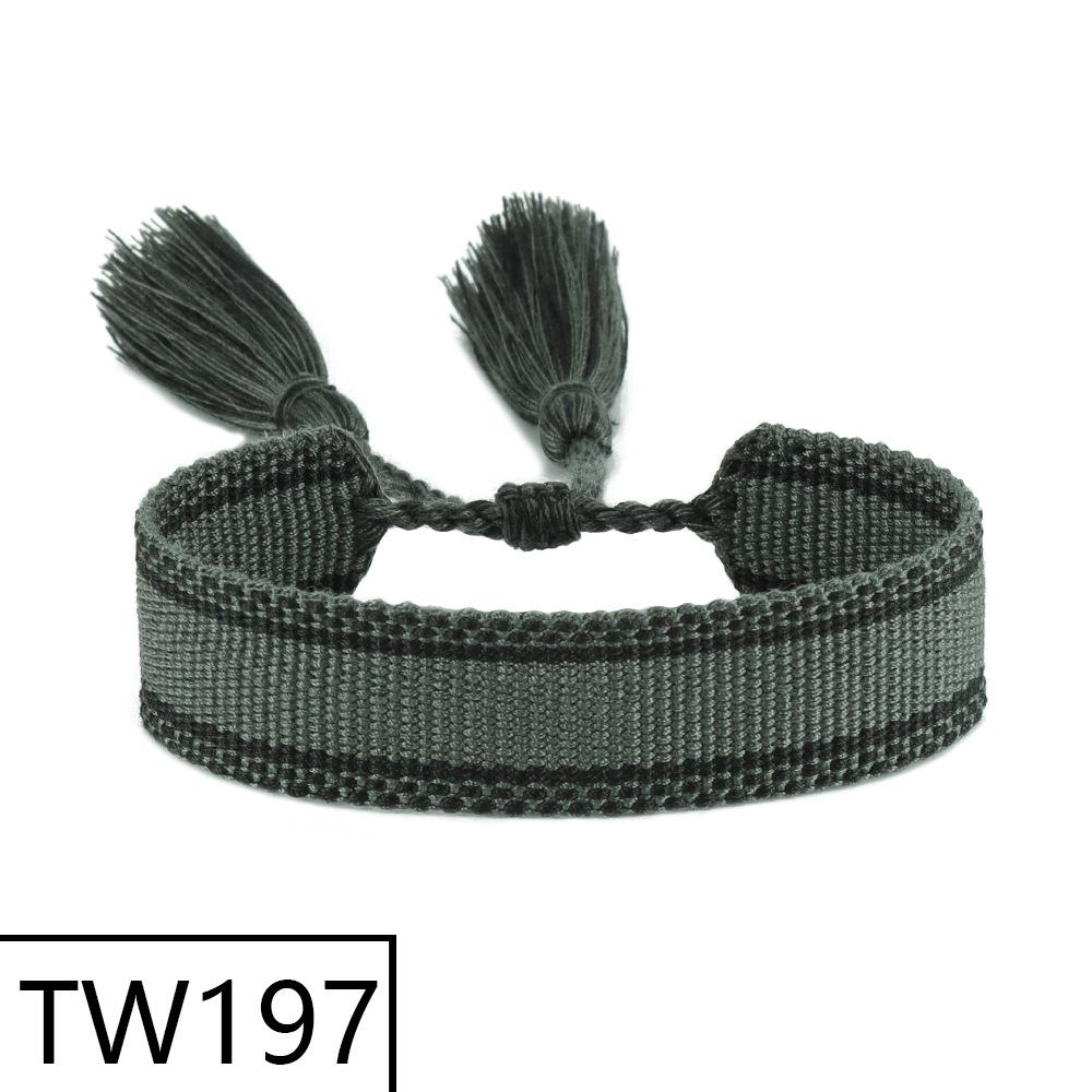 Customizable Handmade Bohemian Tassel Bracelet with Embroidered Logo - European & American Ethnic Friendship Style