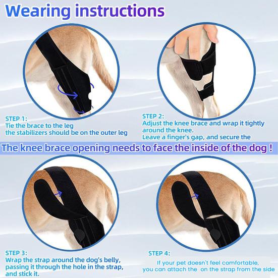 L Dog Knee Brace Hind Leg Knee Brace Enhances Recovery Dog Knee Wrap for Torn ACL Hind Leg Support Cruciate Ligament Injury