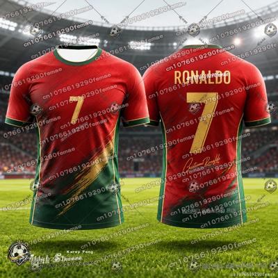 Ronaldo Football Jersey For Adults Commemorative Soccer Shirt Breathable Quick Dry Training Kids Tee