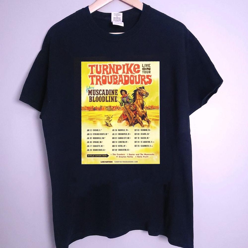

Turnpike Troubadours Live On Tour 2026 North America Black S to 5XL Shirt HM115 Unisex T-Shirt S
