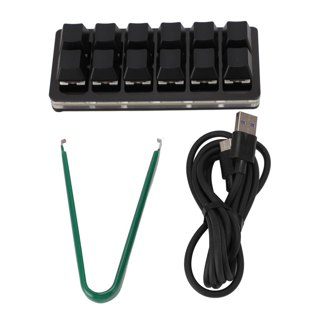 12 Key Gaming Keyboard USB Type C Wired Programmable RGB Multifunctional Small Mechanical Red Switch Gaming Keyboard