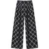 JUZUI Retro Plaid Wide-Leg Casual Pants