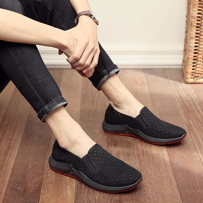 Yaz Erkek Hafif Koşu Ayakkabıları Koşu Ayakkabıları Nefes Alabilen Erkek Spor Ayakkabıları Slip on Loafer Ayakkabı Erkek Günlük Ayakkabıları