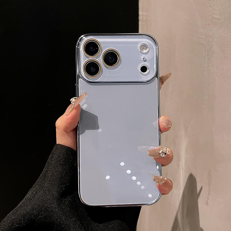Luxury Tempered Glass Phone Case For iPhone 17 16 15 14 13 12 11 Pro Max Plus Crystal Lens Protection Plating Bumper Hard Cover