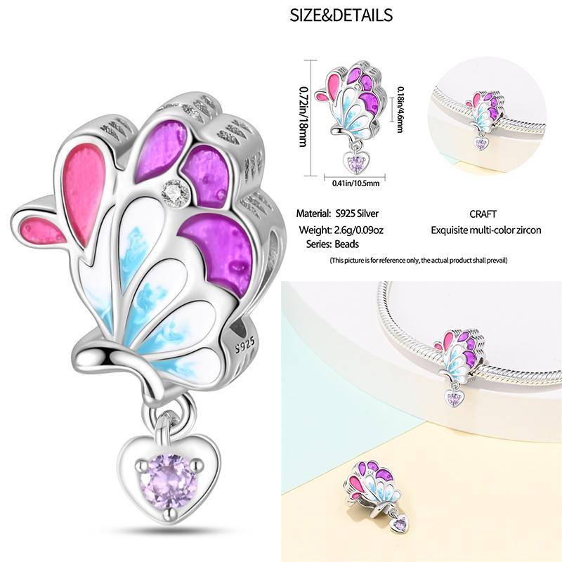 Copper Classic Purple Retro Heart Shape Lotus Angel Pattern Charms Beads Fit Necklace Bracelets Pendant Diy Jewelry