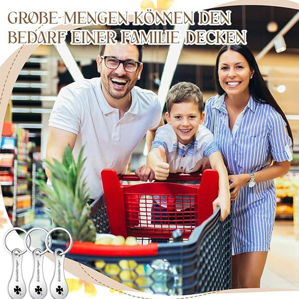 Mitmeotstarbeline Ostukäru Kiip Võtmehoidja 3 tk Vastupidav Roostevabast Terasest Käru Võtmehoidja Amuletiga