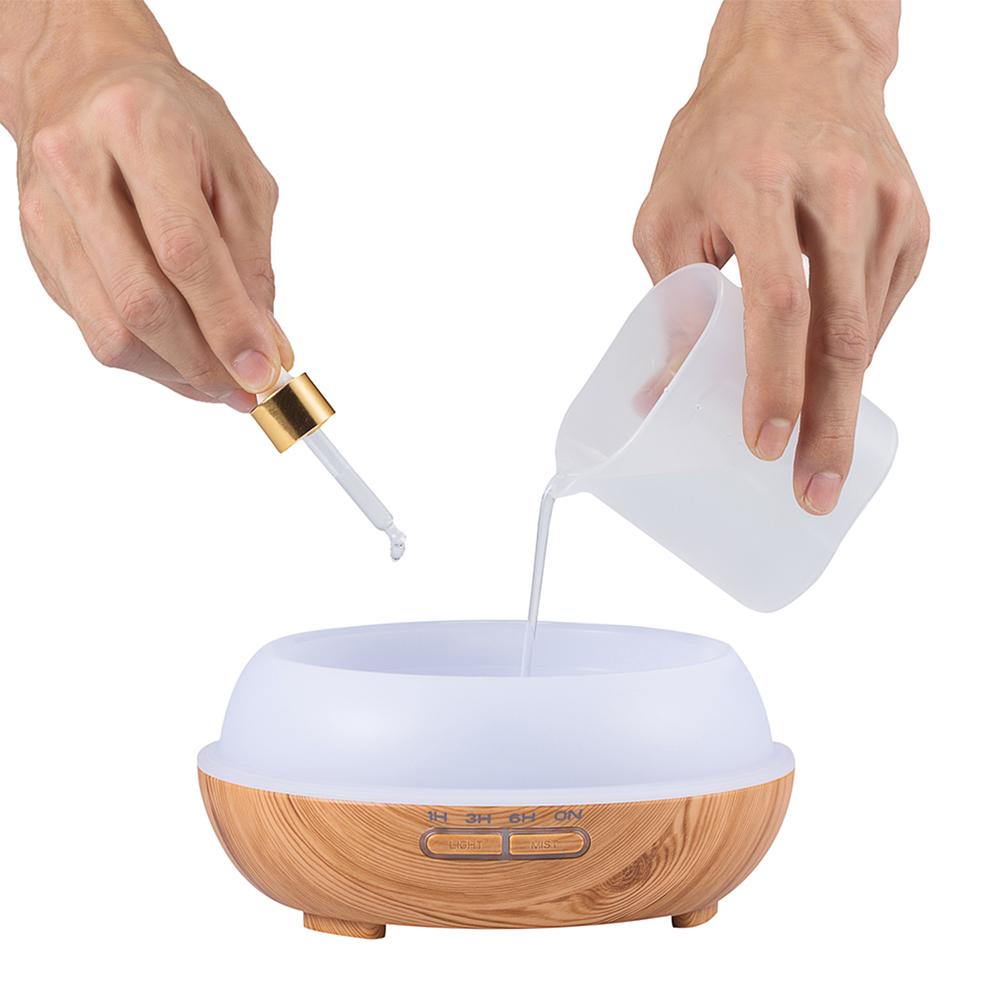 300ML 7Colors Change Wood Grain Aroma Air Humidifier