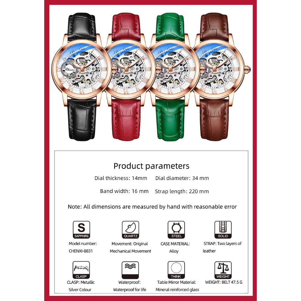 CHENXI Women Automatic Mechanical Watch Top Brand Luxury Stainless Steel Waterproof Wrist Watch