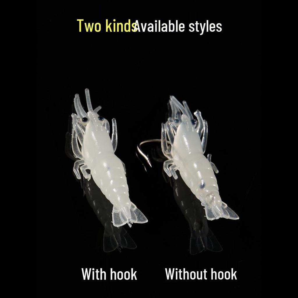 Bionic Glow Shrimp Soft Lure: Night Glow Simulation Bait for Bass, Sea Fishing, and All-Purpose Use