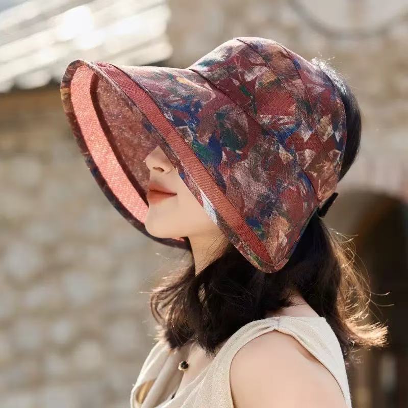 Dayan sun hat summer new peach skin velvet bucket hat women's outdoor travel sun hat seaside beach hat