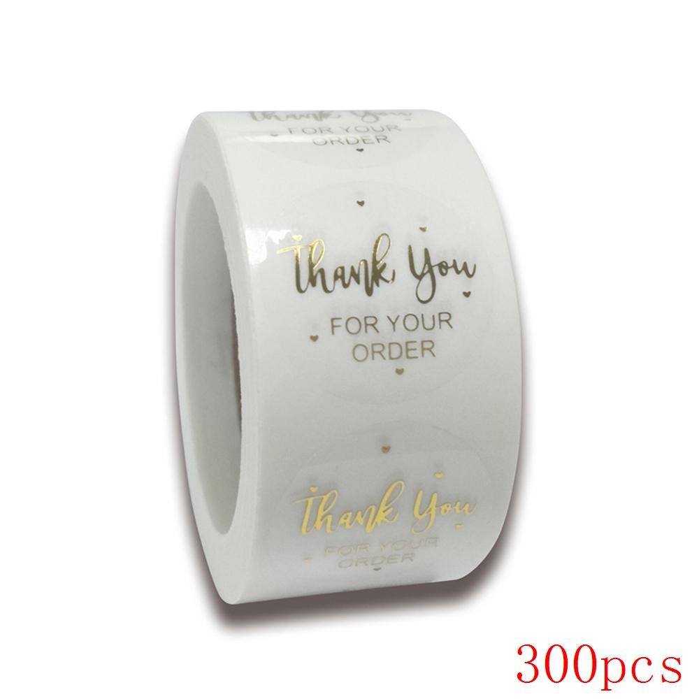 50-500Pcs Labels 1Inch Clear Gold Foil Thank You Stickers For Wedding Pretty Gift Cards Envelope Sealing Label Stickers
