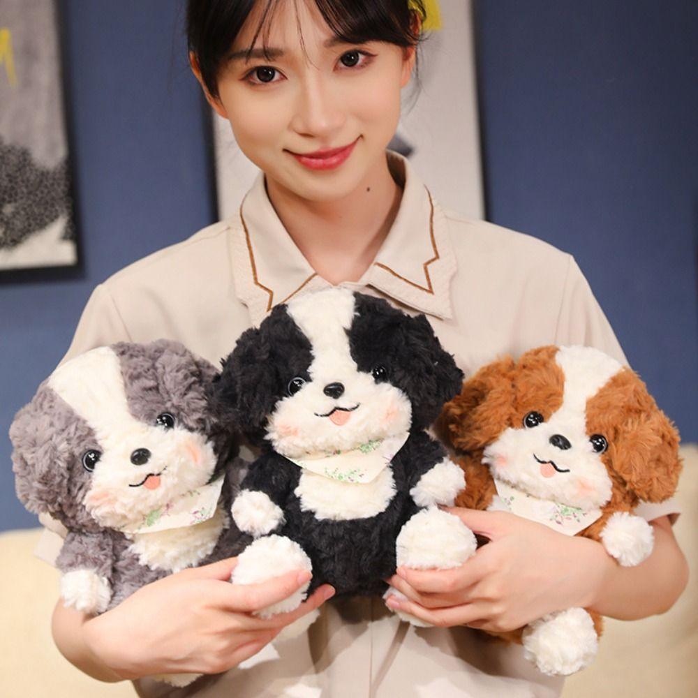 Fluffy Puppy Plush Toy Soft Dog Plush Stuffed Toy Cute Plush Animal Dog Doll  Birthday Parties