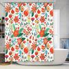 Floral Shower Curtain Botanical Flower Pattern Bathroom Decor Nature Plants Greenery Artistic Washable Fabric Home Decor