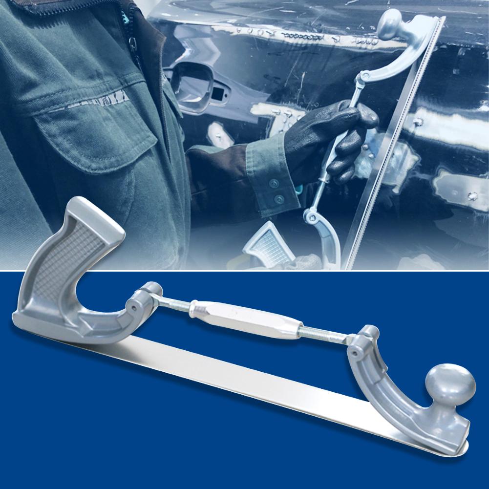 14" S/M Size Adjustable Frame Milled Tooth Car Body Polisher Files Metal Panel Polishing Curved Tooth Steel File Holder Dent Kit