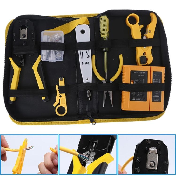 Phone Cable Crimpe Connector Plug Portable Tool Set In Black Carrying for Case