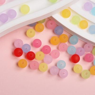 6mm 80Pcs for Jewelry Making Colorful Acrylic Frosting Beads DIY Jewelry Bracelets Necklaces Earrings Crafts Handmade Material