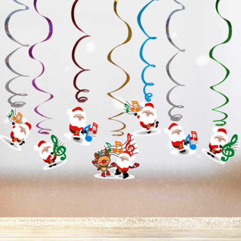 Decorations Eyecatching Christmas With Spiral Streamers And Triangle Flags For Holiday Festivities