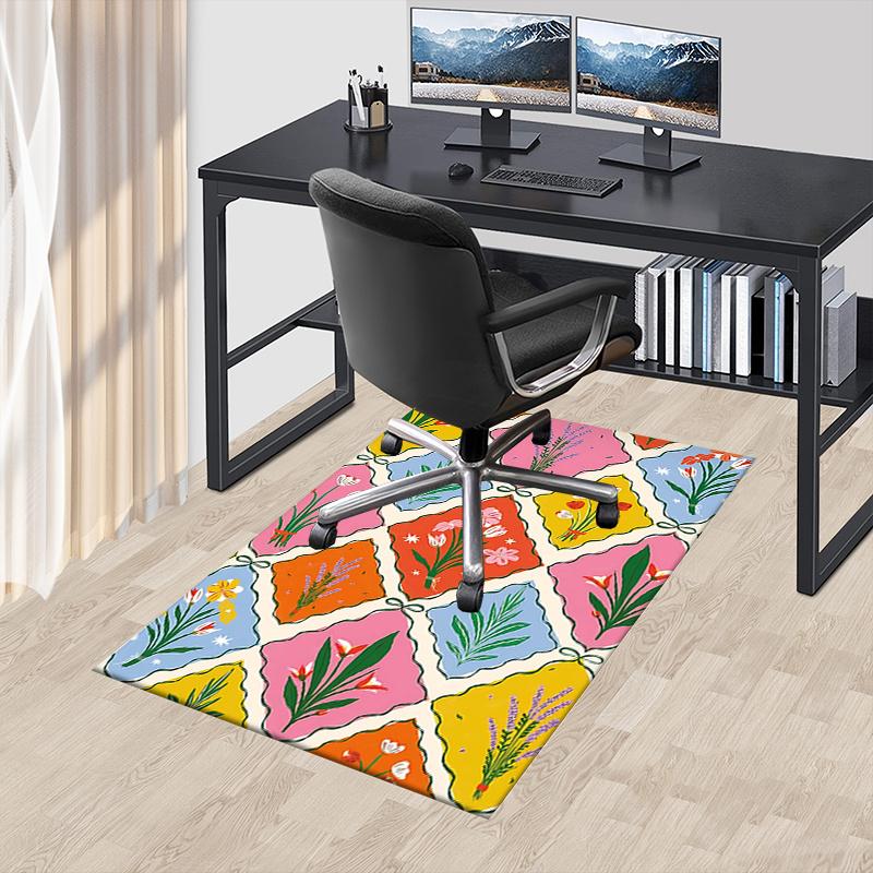 1pc Floral Pattern Area Rug Soft Flannel Floor Mat for Living Room, Bedroom and Carpet, Sofa Coffee Table Floor Mat, Decorative Rug q32