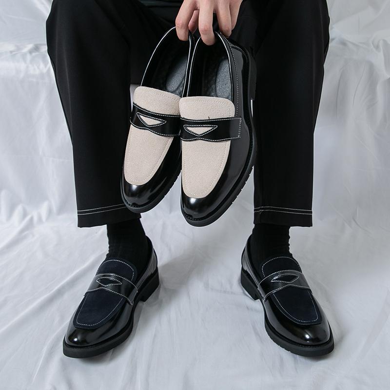 Lässige Leder-Loafer-Schuhe Herren Weiche Bequeme Fahrschuhe Herren Mokassins Schuhe Mokasin Lässig für Herren Schoenen