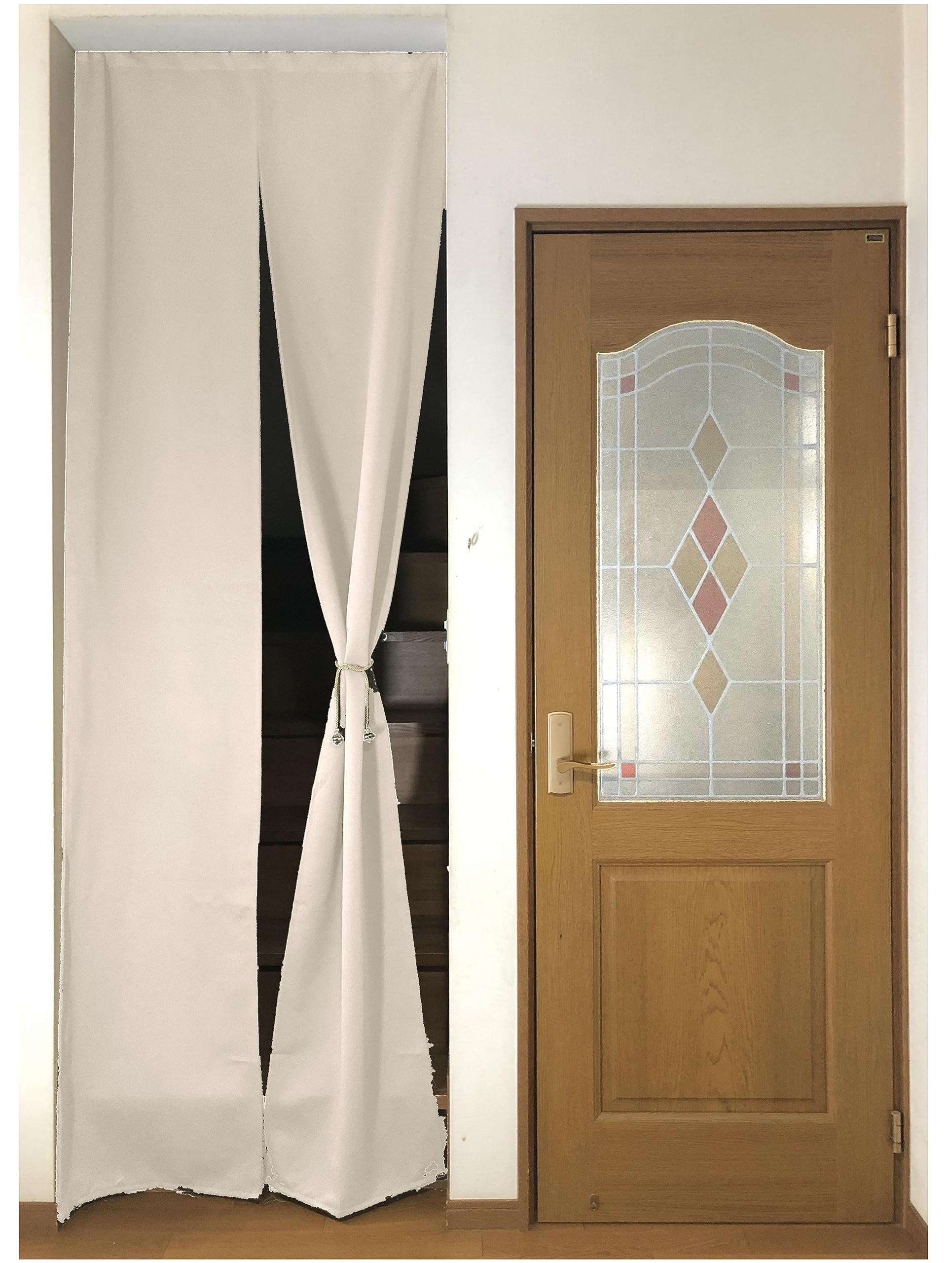 

Магазинная перегородка-занавес для лестницы и задней двери 1 ширина полотна 90 см x длина 240 см [Ткань Нуноя] [Слоновая кость] (бежевый) [Блокировка класса] [1 шт.]