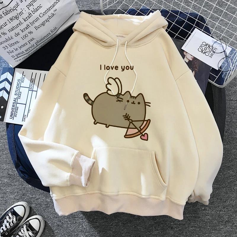 Women's cat hooded sweatshirt 2025 cartoon costume Korean Harajuku Kawai style oversized