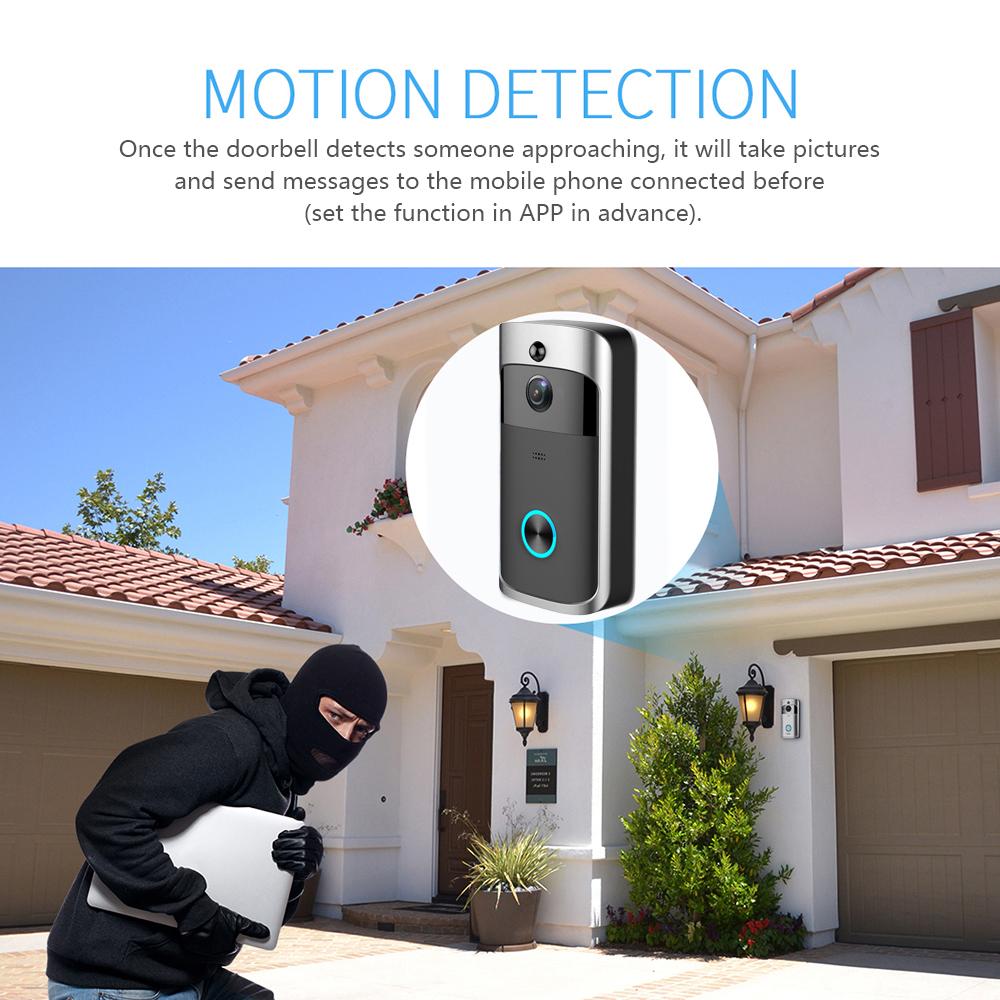 Wireless Video Doorbell 720P Visual Real time Intercom Wi Fi Video Bell PIR Detection Night Vision 2 Way Talk Home